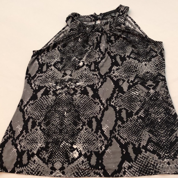 Kenneth Cole Womens Black & Tan Snake Skin Print Halter Top Blouse Size Small - Picture 4 of 9